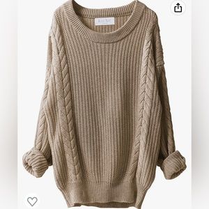 Women’s oversized 100% pure Merino wool sweater tan